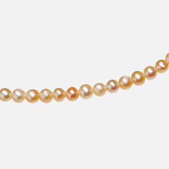 Бусы жемчуг персиковый Гонконг (биж. сплав) 4 мм 40 см (+5 см)