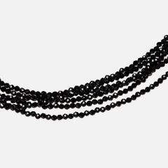 Бусы шпинель черная Шри Ланка (биж. сплав) огранка 2 мм 40 см (+5 см)