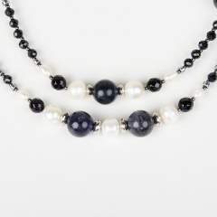 Бусы микс агат, жемчуг, иолит, турмалин (сталь хир.) (колье) 40 см (+7 см)