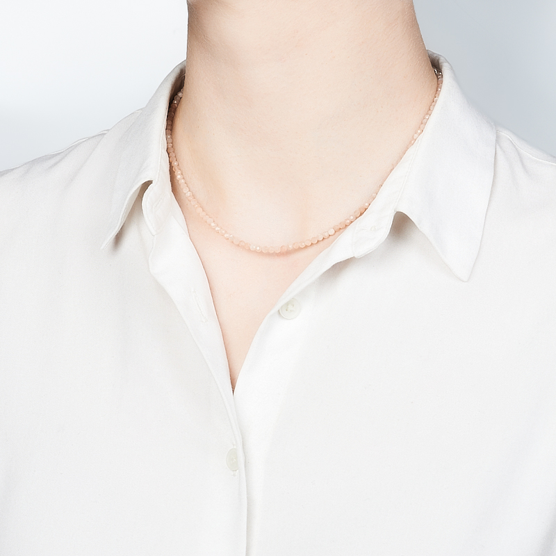 Бусы солнечный камень Индия (сталь хир.) огранка 3 мм 40 см (+7 см)