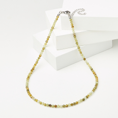 Бусы гранат гроссуляр ЮАР (сталь хир.) огранка 3 мм 40 см (+7 см)