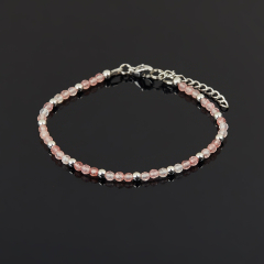 Браслет авантюрин красный Бразилия огранка 3 мм 16 см (+3 см) (сталь хир.)