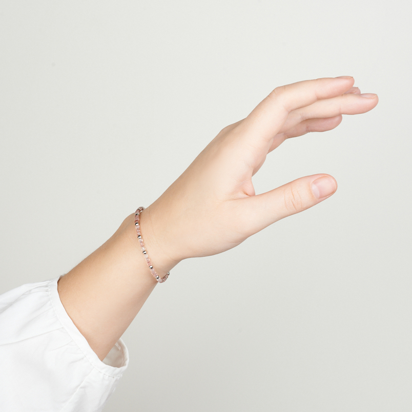 Браслет авантюрин красный Бразилия огранка 3 мм 16 см (+3 см) (сталь хир.)