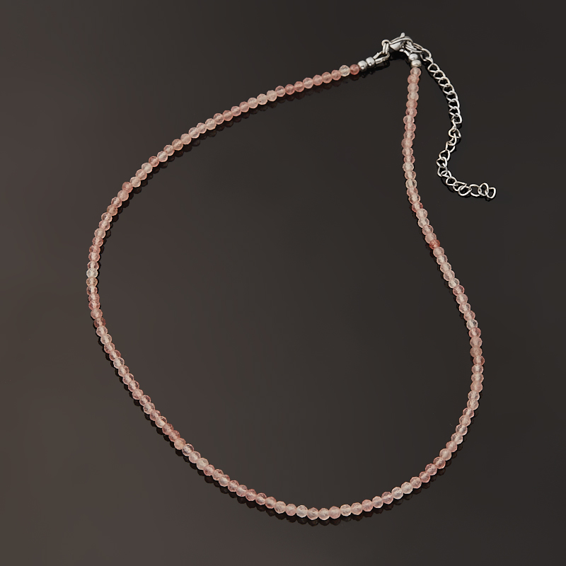 Бусы авантюрин красный Бразилия (сталь хир.) огранка 3 мм 40 см (+7 см)