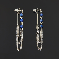 Серьги лазурит Афганистан (сталь хир.) пуссеты