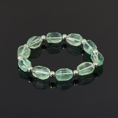 Браслет флюорит зеленый огранка 17 см