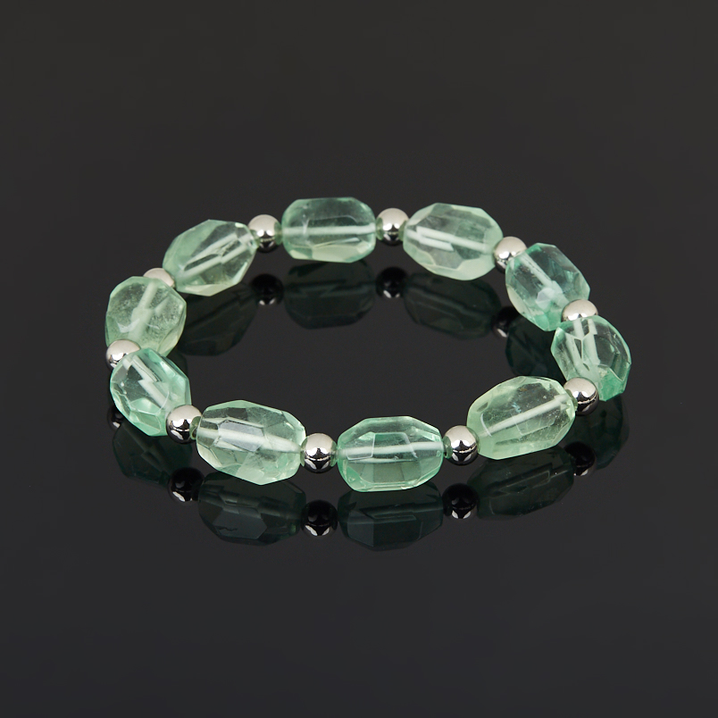 Браслет флюорит зеленый огранка 17 см
