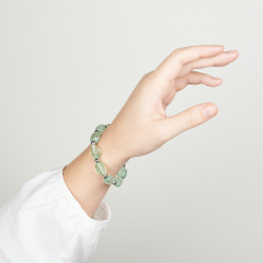 Браслет флюорит зеленый Китай огранка 17 см
