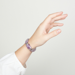 Браслет аметист Бразилия (биж. сплав) 16 см