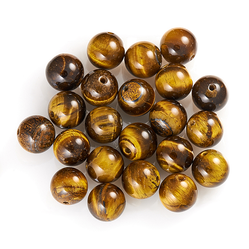 Бусина тигровый глаз ЮАР шарик 8 мм (1 шт)