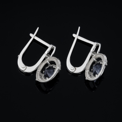 Серьги сапфир Индия (серебро 925 пр. родир. бел.) огранка