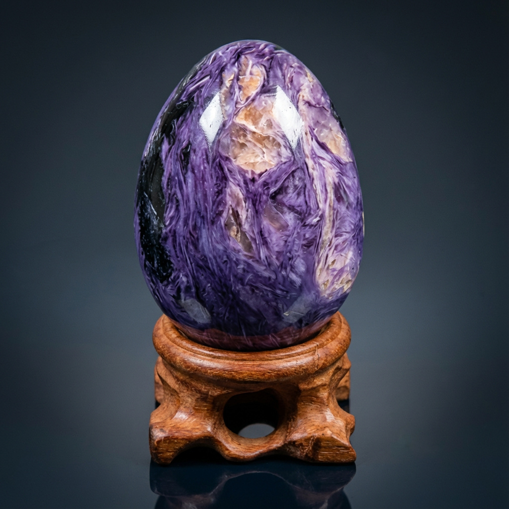 Яйцо чароит Россия 6&nbsp;см