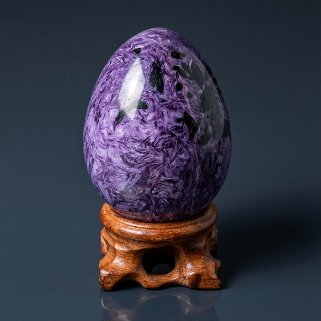 Яйцо чароит Россия 6,5&nbsp;см