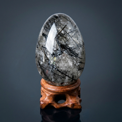 Яйцо кварц с турмалином Бразилия 7 см
