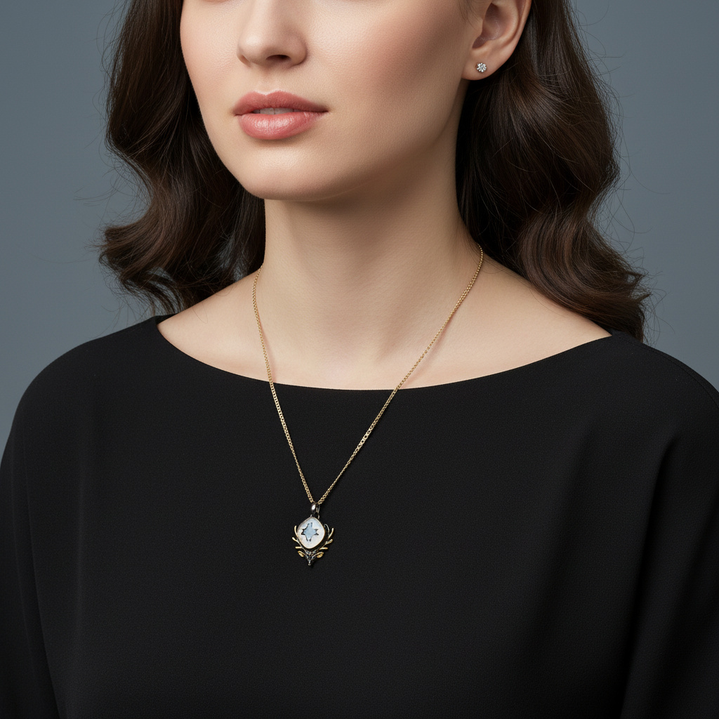 Кулон розовый кварц Бразилия (латунь оксидир., позолота) огранка 2,5 см