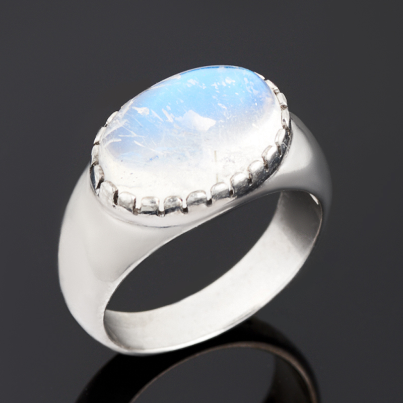 Кольцо лунный камень (адуляр) Индия (серебро 925 пр.) размер 18