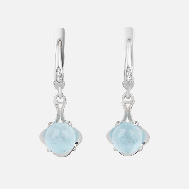 Серьги аквамарин Бразилия (серебро 925 пр.)