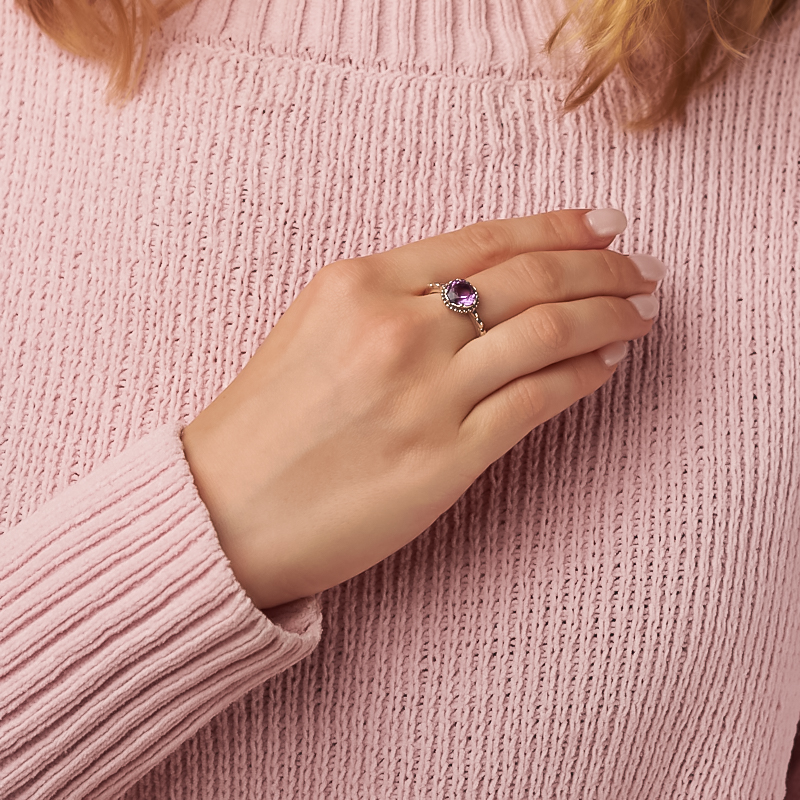 Кольцо аметист Бразилия (серебро 925 пр.) огранка размер 17,5