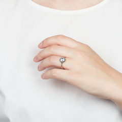 Кольцо топаз голубой Бразилия (серебро 925 пр. оксидир.) огранка размер 18,5