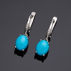 Серьги бирюза США (серебро 925 пр.)