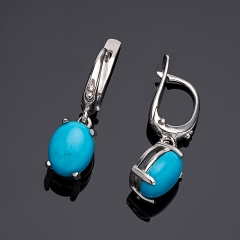 Серьги бирюза США (серебро 925 пр.)