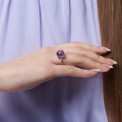 Кольцо аметист Бразилия (серебро 925 пр.) размер 17,5