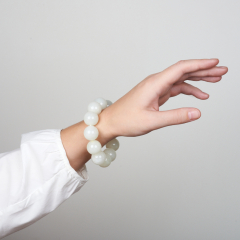 Браслет нефрит белый Россия 20 мм 19 см