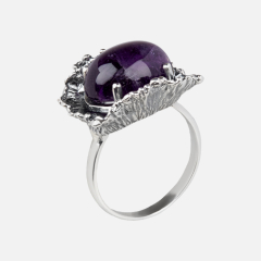 Кольцо аметист Бразилия (серебро 925 пр. оксидир.) размер 18