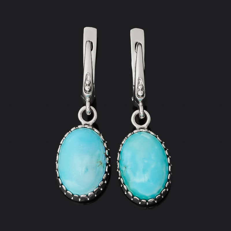 Серьги бирюза Казахстан (серебро 925 пр.)