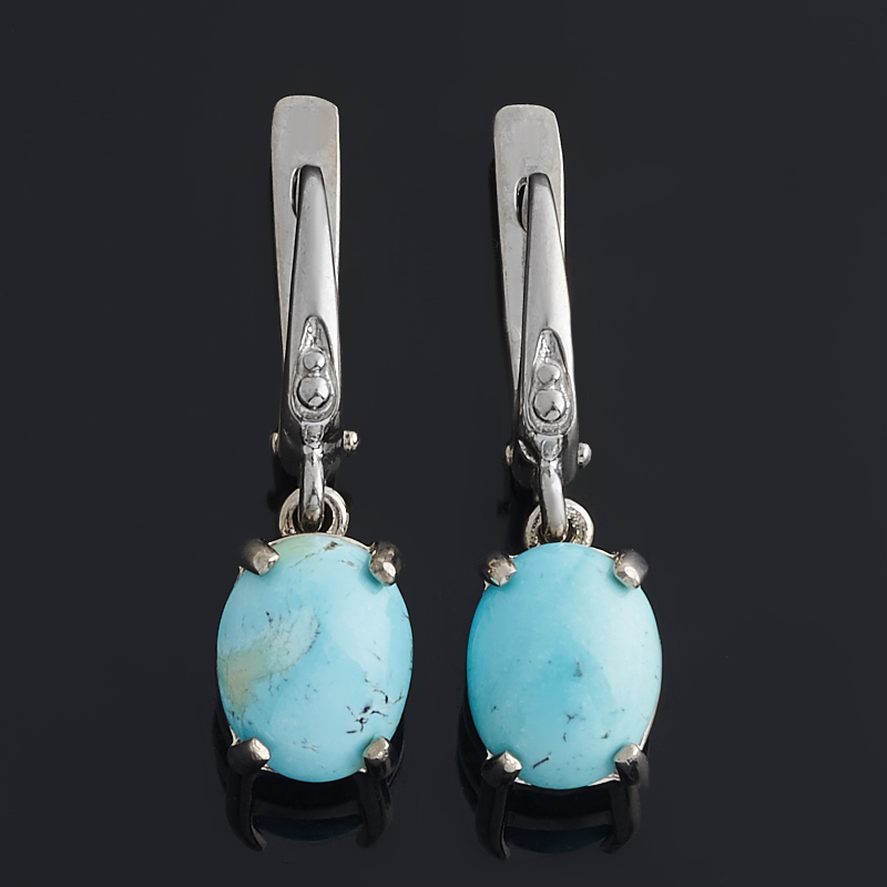 Серьги бирюза Казахстан США (серебро 925 пр.)