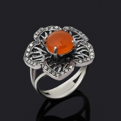 Кольцо сердолик Ботсвана (серебро 925 пр. оксидир.) размер 18,5