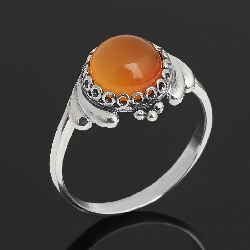 Кольцо сердолик Ботсвана (серебро 925 пр. оксидир.) размер 18,5