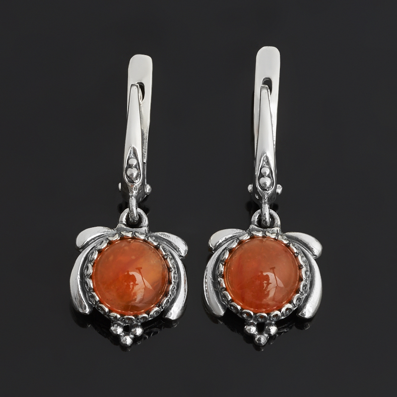 Серьги сердолик Ботсвана (серебро 925 пр. оксидир.)