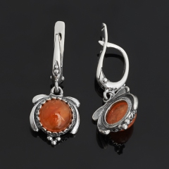 Серьги сердолик Ботсвана (серебро 925 пр. оксидир.)