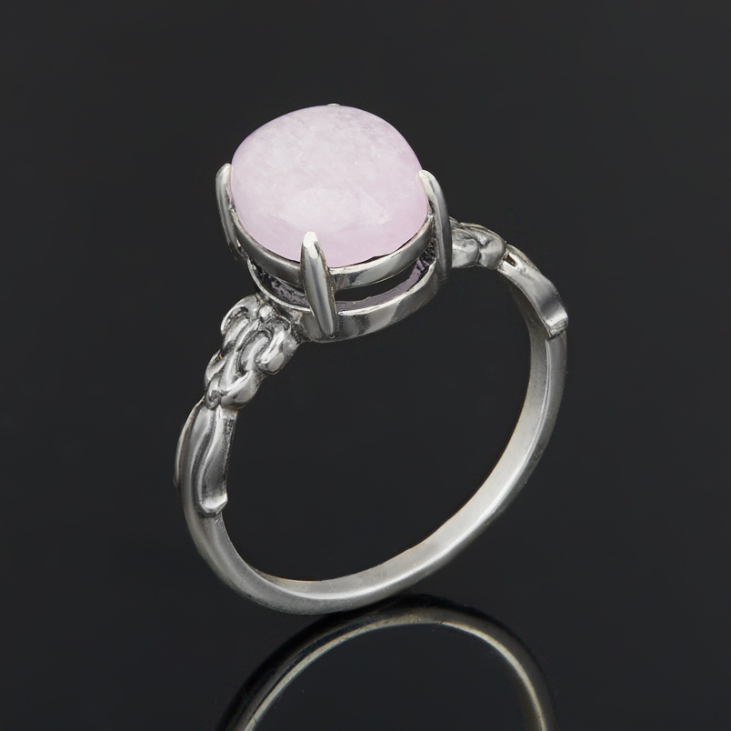 Кольцо кунцит Бразилия (серебро 925 пр. оксидир.) размер 17