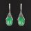 Серьги жадеит Россия (серебро 925 пр. оксидир.)