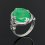 Кольцо жадеит Россия (серебро 925 пр. оксидир.) размер 18