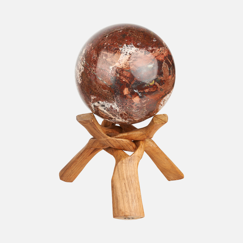 Шар яшма уральская Россия (на подставке) 14&nbsp;см