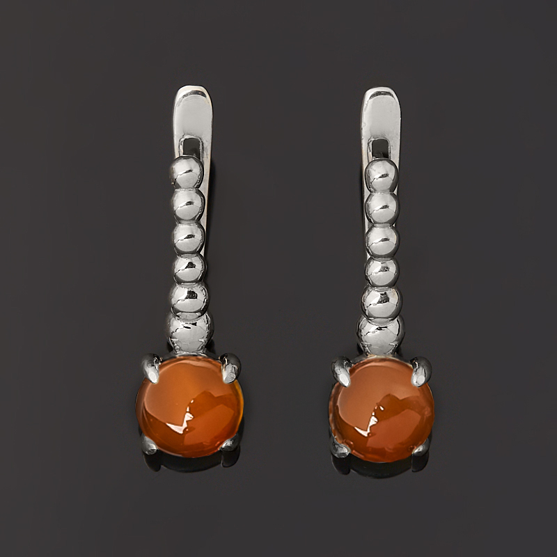 Серьги сердолик Ботсвана (серебро 925 пр.)