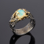 Кольцо опал благородный желтый Эфиопия (серебро 925 пр. позолота, родир. сер.) размер 17