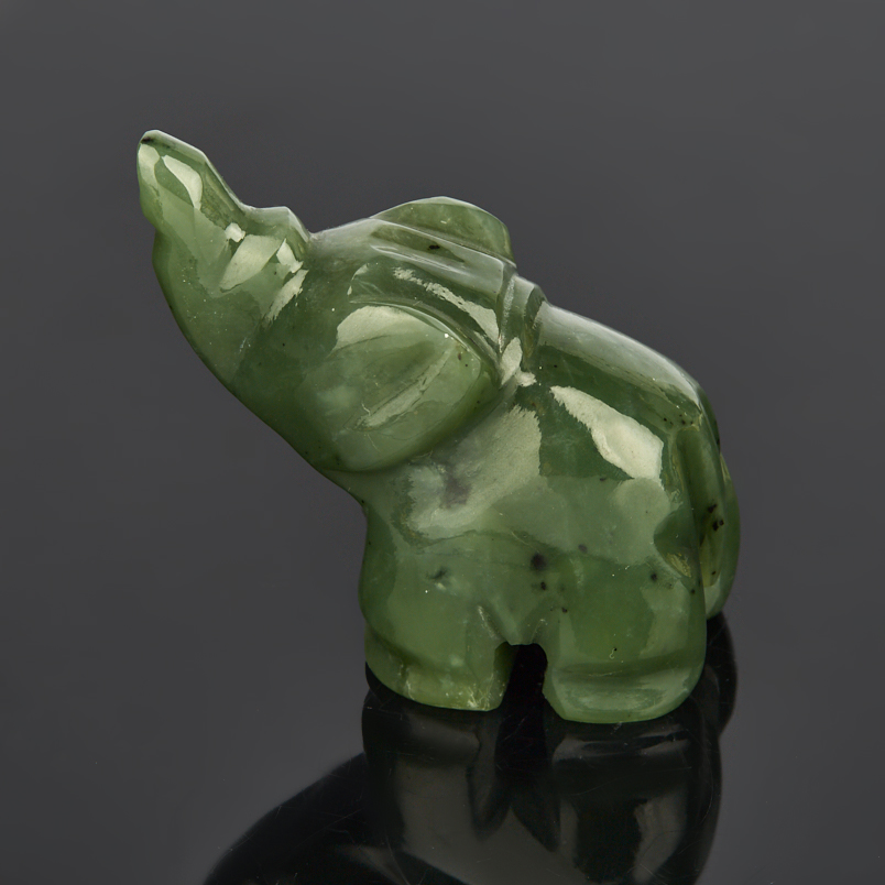 Слон нефрит зеленый Россия 6,5 см