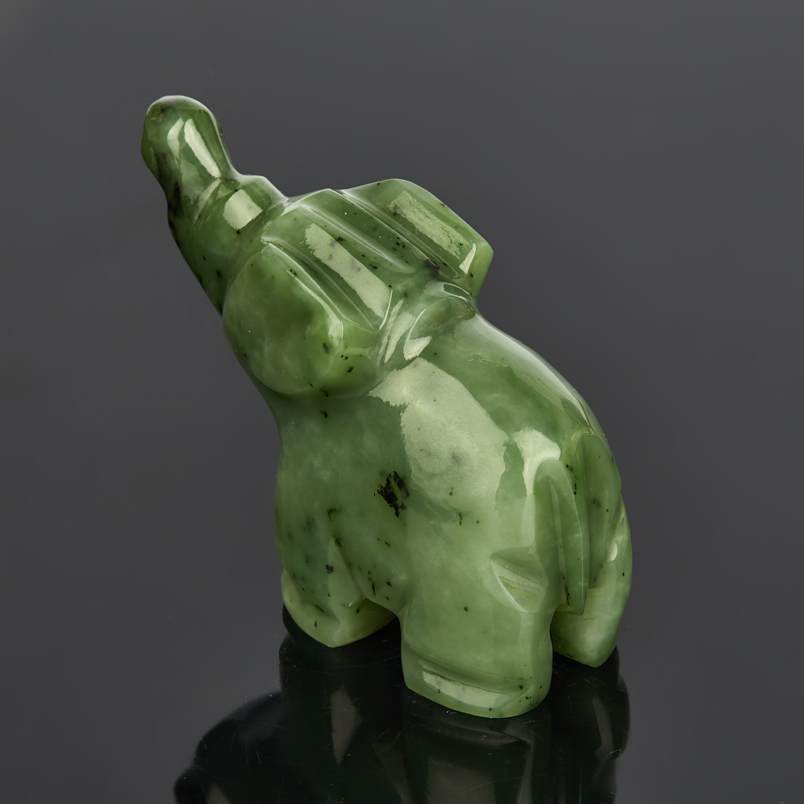 Слон нефрит зеленый Россия 7,5 см