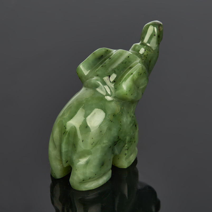 Слон нефрит зеленый Россия 7,5 см