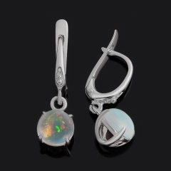 Серьги опал благородный желтый Эфиопия (серебро 925 пр.)