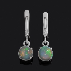 Серьги опал благородный желтый Эфиопия (серебро 925 пр.)