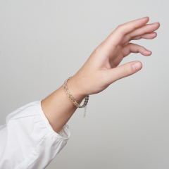 Браслет сапфир Индия (серебро 925 пр. родир. бел.) огранка 2 мм 19 см (+4 см)