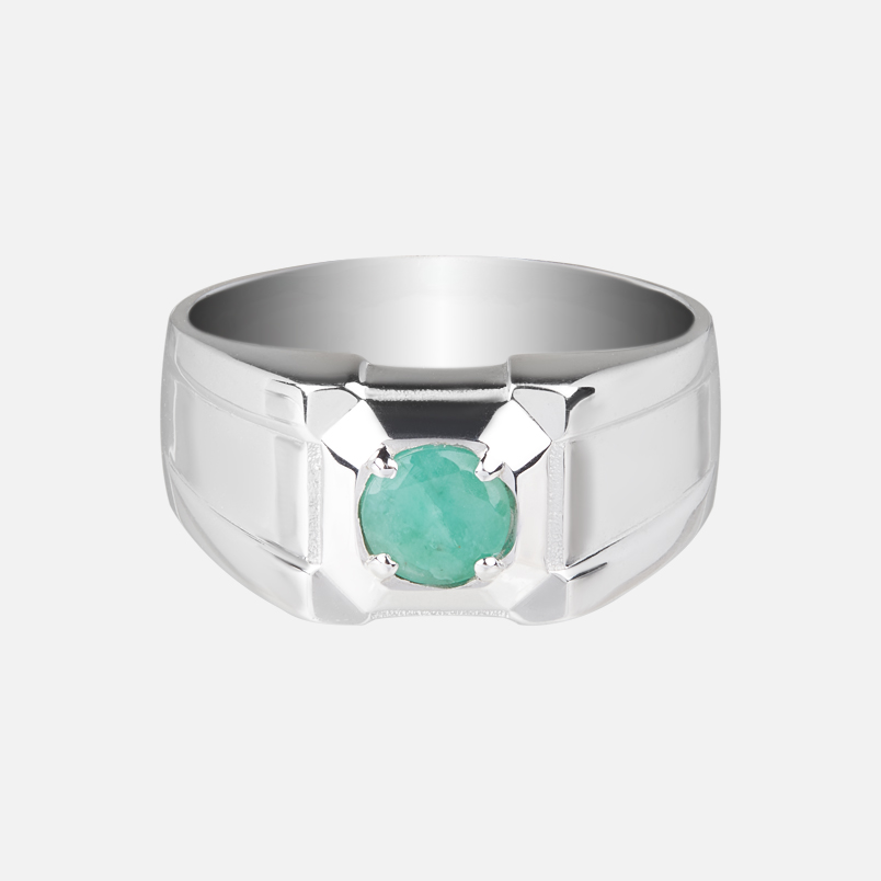 Кольцо изумруд Колумбия (серебро 925 пр. родир. бел.) огранка размер 19,5