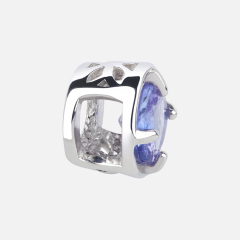 Кулон танзанит Танзания (серебро 925 пр. родир. бел.) огранка