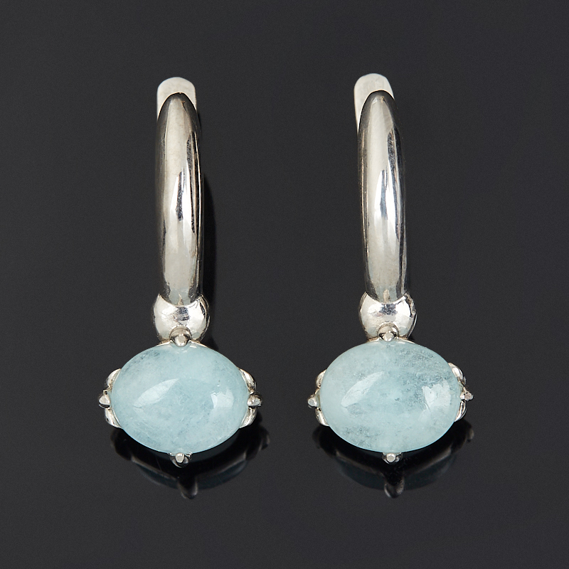 Серьги аквамарин Бразилия (серебро 925 пр.)