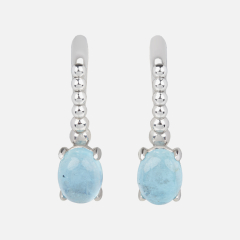Серьги аквамарин Бразилия (серебро 925 пр.)
